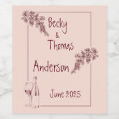 Einfaches Design mit drei Namen Weinetikett (Einzelnes Label)