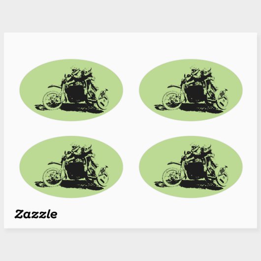 Einfaches Design Ovaler Aufkleber (Blatt)