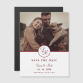 Einfaches Design Rustikale Touchs Foto Hochzeit Magnetkarte (Vorne/Hinten)