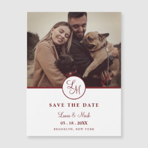 Einfaches Design Rustikale Touchs Foto Hochzeit Magnetkarte