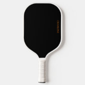 Einfaches Design Schwarz und Orange Pickleball Schläger (Rückseite)