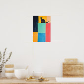 Einfaches Design schwarze Katze Poster (Küche)