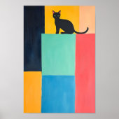 Einfaches Design schwarze Katze Poster (Vorne)