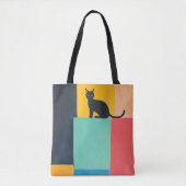 Einfaches Design schwarze Katze Tasche (Vorderseite)