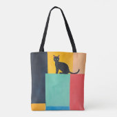 Einfaches Design schwarze Katze Tasche (Rückseite)
