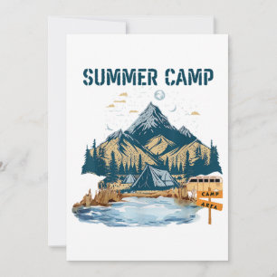 Einfaches Design Sommer Camp Einladung