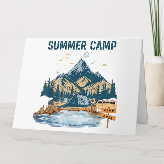 Einfaches Design Sommer Camp Karte (Rückseite)