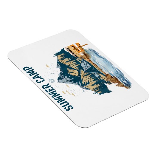 Einfaches Design Sommer Camp Magnet (Rechte Seite)