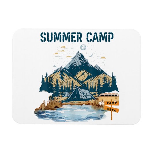 Einfaches Design Sommer Camp Magnet (Horizontal)