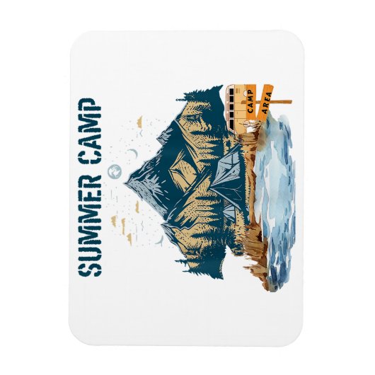 Einfaches Design Sommer Camp Magnet (Vertikal)
