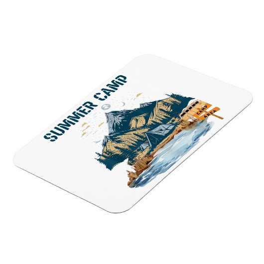 Einfaches Design Sommer Camp Magnet (Linke Seite)
