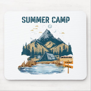 Einfaches Design Sommer Camp Mousepad
