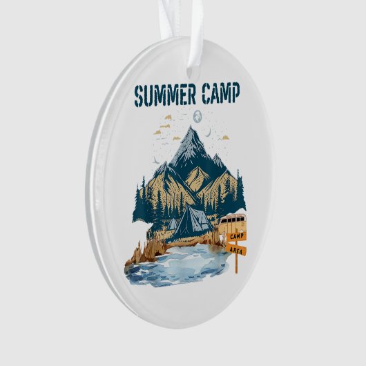 Einfaches Design Sommer Camp Ornament (Vorderseite)