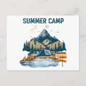 Einfaches Design Sommer Camp Postkarte (Vorderseite)