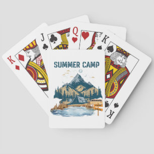 Einfaches Design Sommer Camp Spielkarten