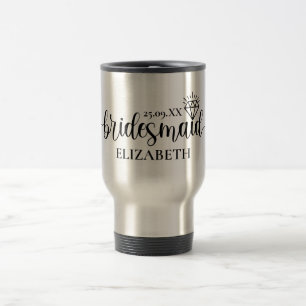 Einfaches Diamant Elegantes Skript Junggesellinnen Reisebecher