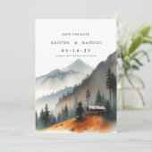 Einfaches digitales Gebirge Save The Date (Stehend Vorderseite)