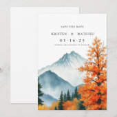 Einfaches digitales Gebirge Save The Date (Vorne/Hinten)