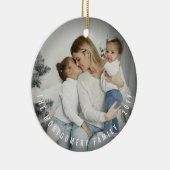 Einfaches Double Foto Moderner Weihnachtsfeiertag Keramikornament (Rechts)