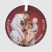 Einfaches Double Foto Moderner Weihnachtsfeiertag Ornament (Rückseite)