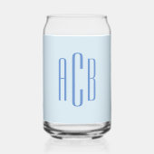 Einfaches drei Buchstaben blaues Monogramm Dosenglas (Vorderseite)