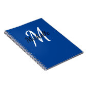 Einfaches Dunkelblau Monogramm Notizblock (Rechte Seite)