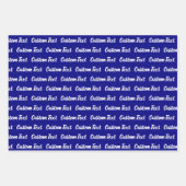 Einfaches dunkelblaues, kursives Skriptmuster Geschenkpapier Set (Vorderseite 3)