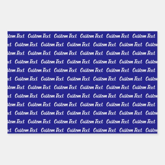 Einfaches dunkelblaues, kursives Skriptmuster Geschenkpapier Set (Vorderseite 2)