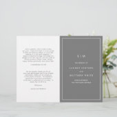 Einfaches dunkelgraues Monogramm-Elegant-Hochzeits (Stehend Vorderseite)