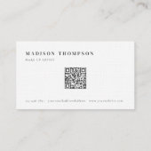 Einfaches dunkelgraues Monogramm QR-Code Visitenkarte (Rückseite)
