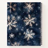 Einfaches dunkles Blau mit Schneeflocken Notizblock (Rückseite)