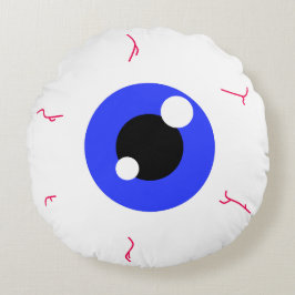 Einfaches dunkles blaues Auge Rundes Kissen