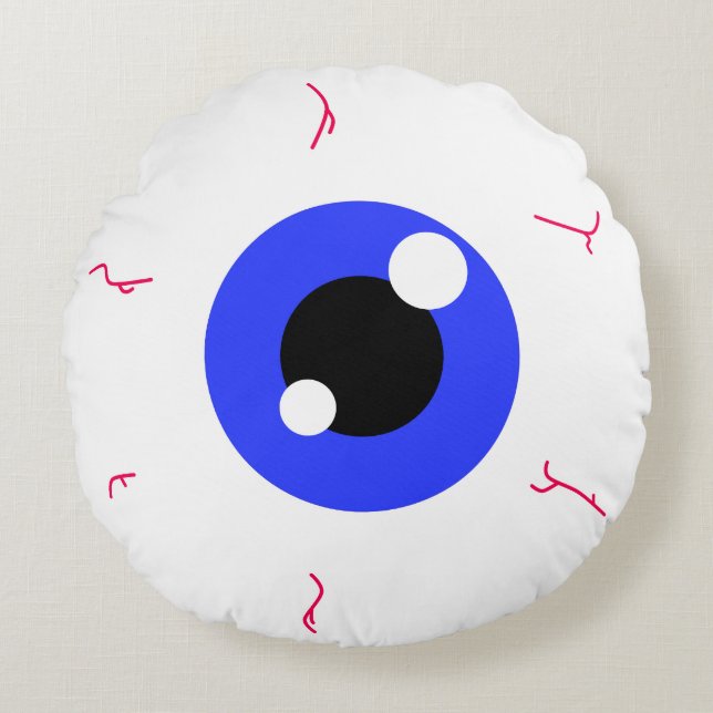 Einfaches dunkles blaues Auge Rundes Kissen (Vorderseite)
