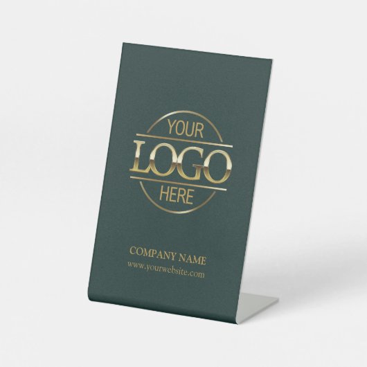 Einfaches dunkles grünes Firmenlogo Sockelschild (Vorderseite)