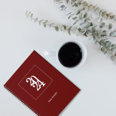 Einfaches Dunkles Rot 2024 Planer