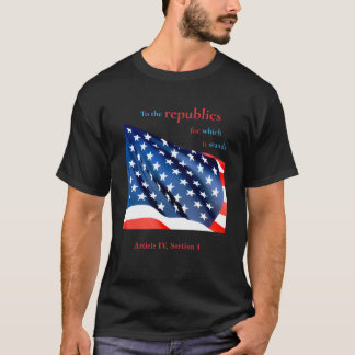 Einfaches dunkles T-Shirt"Für die Republiken...",  T-Shirt