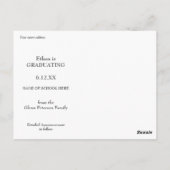 Einfaches dunkles Text-Save the Date-Abschluss Postkarte (Rückseite)