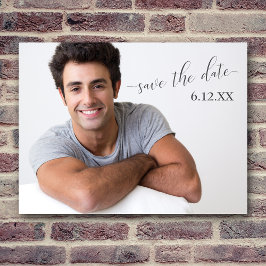 Einfaches dunkles Text-Save the Date-Abschluss Postkarte