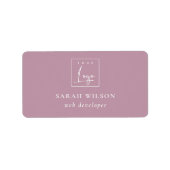 Einfaches Duskyrosa Logo für Werbeaktionen Adressaufkleber (Vorne)