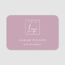 Einfaches Duskyrosa Logo für Werbeaktionen Namensschild