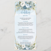 Einfaches Dusty Blue Floral Eucalyptus Wedding Men Menükarte (Vorderseite)