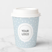 Einfaches Dusty Blue Minimal Business Logo Pappbecher (Vorderseite)