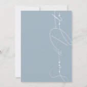 Einfaches Dusty Blue Modern Script Wedding Save The Date (Rückseite)