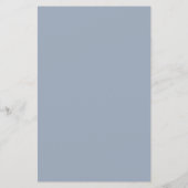 Einfaches Dusty Blue Monogram Elegant Wedding Menu (Rückseite)