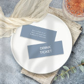 Einfaches Dusty Blue New Wedding Drink Ticket