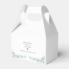 Einfaches Dusty Blue Watercolor Foliage Hochzeitst Geschenkschachtel