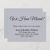 Einfaches Dusty Blue Wir haben den Adresswechsel v Begleitkarte (Vorne/Hinten)