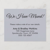 Einfaches Dusty Blue Wir haben den Adresswechsel v Begleitkarte (Vorderseite)