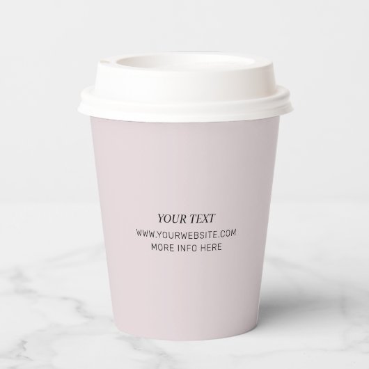 Einfaches Dusty Pink Minimal Business Logo Pappbecher (Rückseite)