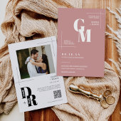 Einfaches Dusty Pink Moderner Minimaler QR-Code fü Einladung